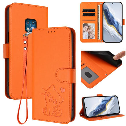 Embossed Heart Cat Leather Phone Case with Hand Strap, For Nokia G21 4G / G11 4G, For Nokia C30, For Nokia XR20, For Nokia C20 / C10