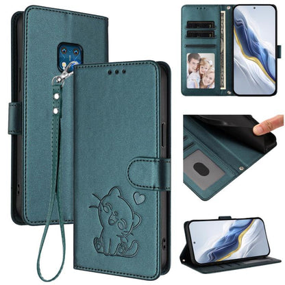 Embossed Heart Cat Leather Phone Case with Hand Strap, For Nokia G21 4G / G11 4G, For Nokia C30, For Nokia XR20, For Nokia C20 / C10