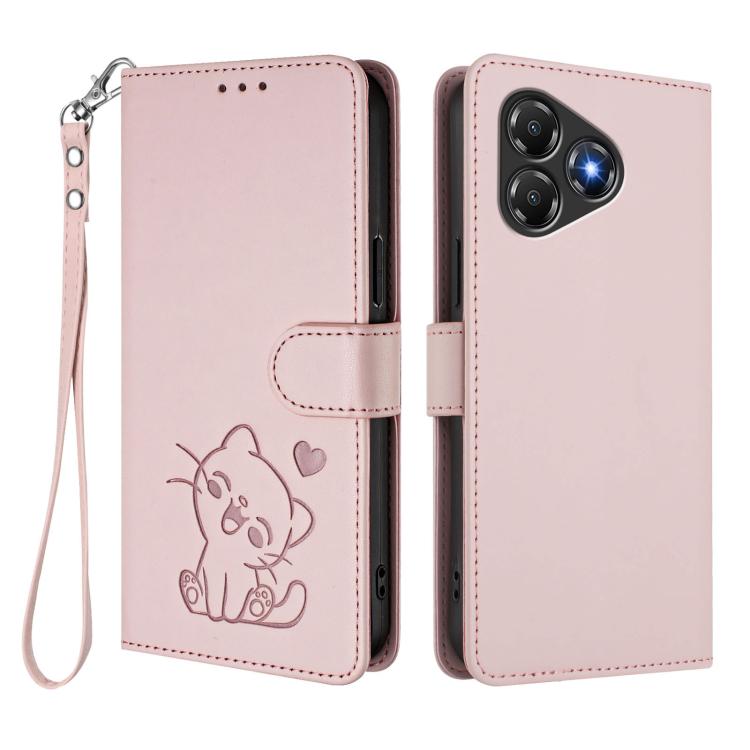 Embossed Heart Cat Leather Phone Case with Hand Strap, For ZTE Blade A36 4G, For ZTE Blade A56 4G, For ZTE nubia Neo 3, For ZTE nubia RedMagic 10 Air, For ZTE Kantan Sumaho 4 A402ZT, For ZTE Blade V60 4G / Axon 60 4G, For ZTE Blade A35e                ...