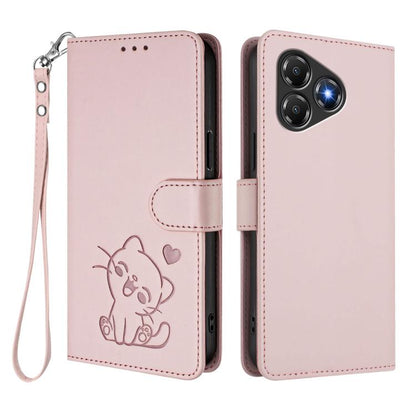Embossed Heart Cat Leather Phone Case with Hand Strap, For ZTE Blade A36 4G, For ZTE Blade A56 4G, For ZTE nubia Neo 3, For ZTE nubia RedMagic 10 Air, For ZTE Kantan Sumaho 4 A402ZT, For ZTE Blade V60 4G / Axon 60 4G, For ZTE Blade A35e                ...
