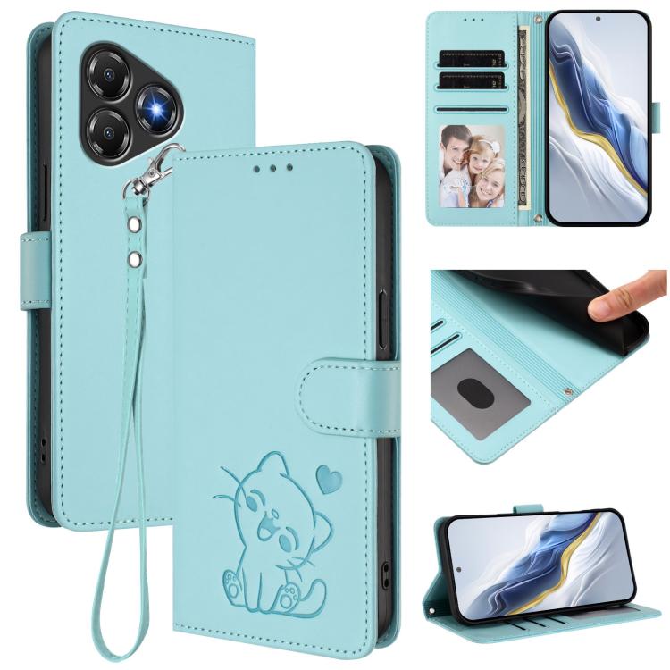 Embossed Heart Cat Leather Phone Case with Hand Strap, For ZTE Blade A36 4G, For ZTE Blade A56 4G, For ZTE nubia Neo 3, For ZTE nubia RedMagic 10 Air, For ZTE Kantan Sumaho 4 A402ZT, For ZTE Blade V60 4G / Axon 60 4G, For ZTE Blade A35e                ...
