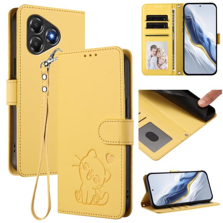 Embossed Heart Cat Leather Phone Case with Hand Strap, For ZTE Blade A36 4G, For ZTE Blade A56 4G, For ZTE nubia Neo 3, For ZTE nubia RedMagic 10 Air, For ZTE Kantan Sumaho 4 A402ZT, For ZTE Blade V60 4G / Axon 60 4G, For ZTE Blade A35e                ...