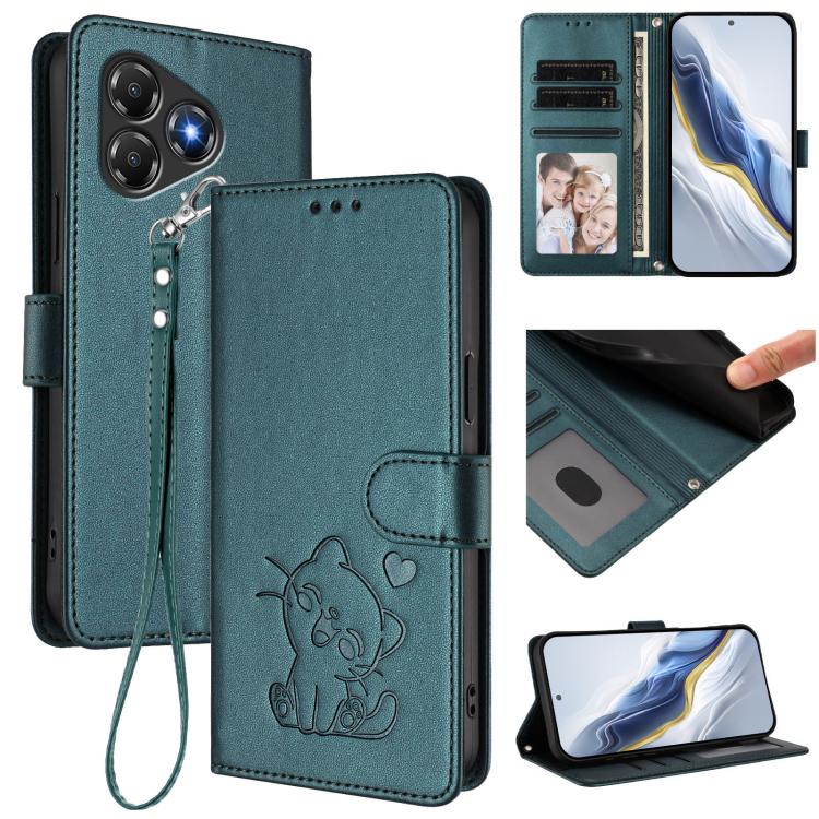 Embossed Heart Cat Leather Phone Case with Hand Strap, For ZTE Blade A36 4G, For ZTE Blade A56 4G, For ZTE nubia Neo 3, For ZTE nubia RedMagic 10 Air, For ZTE Kantan Sumaho 4 A402ZT, For ZTE Blade V60 4G / Axon 60 4G, For ZTE Blade A35e                ...