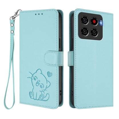 Embossed Heart Cat Leather Phone Case with Hand Strap, For ZTE Blade A36 4G, For ZTE Blade A56 4G, For ZTE nubia Neo 3, For ZTE nubia RedMagic 10 Air, For ZTE Kantan Sumaho 4 A402ZT, For ZTE Blade V60 4G / Axon 60 4G, For ZTE Blade A35e                ...