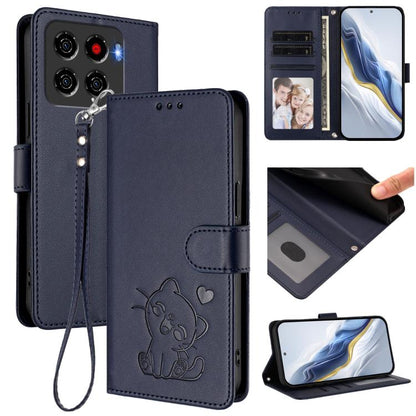 Embossed Heart Cat Leather Phone Case with Hand Strap, For ZTE Blade A36 4G, For ZTE Blade A56 4G, For ZTE nubia Neo 3, For ZTE nubia RedMagic 10 Air, For ZTE Kantan Sumaho 4 A402ZT, For ZTE Blade V60 4G / Axon 60 4G, For ZTE Blade A35e                ...