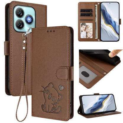 Embossed Heart Cat Leather Phone Case with Hand Strap, For ZTE Blade A75 4G, For ZTE Blade A35 / A55, For ZTE nubia Focus Pro 5G, For ZTE nubia Z60 Ultra, For ZTE Blade A73 5G, For ZTE Blade A73 4G, For ZTE Blade V50 Vita, For ZTE Blade A53 / A53+     ...