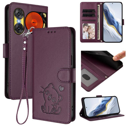 Embossed Heart Cat Leather Phone Case with Hand Strap, For ZTE Blade A36 4G, For ZTE Blade A56 4G, For ZTE nubia Neo 3, For ZTE nubia RedMagic 10 Air, For ZTE Kantan Sumaho 4 A402ZT, For ZTE Blade V60 4G / Axon 60 4G, For ZTE Blade A35e                ...