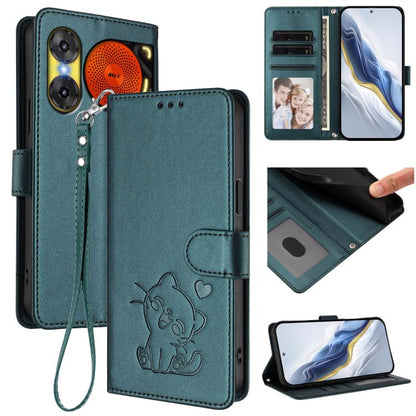 Embossed Heart Cat Leather Phone Case with Hand Strap, For ZTE Blade A36 4G, For ZTE Blade A56 4G, For ZTE nubia Neo 3, For ZTE nubia RedMagic 10 Air, For ZTE Kantan Sumaho 4 A402ZT, For ZTE Blade V60 4G / Axon 60 4G, For ZTE Blade A35e                ...