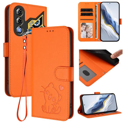 Embossed Heart Cat Leather Phone Case with Hand Strap, For ZTE Blade A36 4G, For ZTE Blade A56 4G, For ZTE nubia Neo 3, For ZTE nubia RedMagic 10 Air, For ZTE Kantan Sumaho 4 A402ZT, For ZTE Blade V60 4G / Axon 60 4G, For ZTE Blade A35e                ...