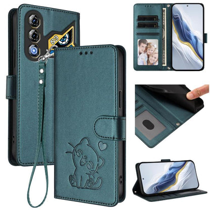 Embossed Heart Cat Leather Phone Case with Hand Strap, For ZTE Blade A36 4G, For ZTE Blade A56 4G, For ZTE nubia Neo 3, For ZTE nubia RedMagic 10 Air, For ZTE Kantan Sumaho 4 A402ZT, For ZTE Blade V60 4G / Axon 60 4G, For ZTE Blade A35e                ...