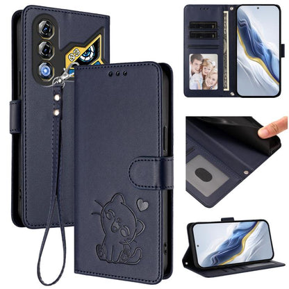 Embossed Heart Cat Leather Phone Case with Hand Strap, For ZTE Blade A36 4G, For ZTE Blade A56 4G, For ZTE nubia Neo 3, For ZTE nubia RedMagic 10 Air, For ZTE Kantan Sumaho 4 A402ZT, For ZTE Blade V60 4G / Axon 60 4G, For ZTE Blade A35e                ...