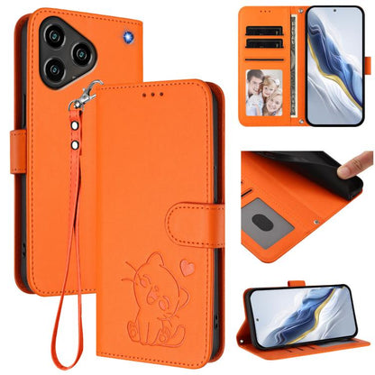 Embossed Heart Cat Leather Phone Case with Hand Strap, For ZTE nubia Neo 5 5G, For ZTE nubia Neo 5 GT 5G, For ZTE nubia P7 Pro 5G / Optus X Value 5G, For ZTE nubia P9 Pro 5G / Optus X Pro 2 5G, For ZTE nubia RedMagic 11 Air                             ...