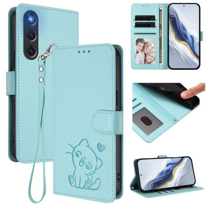Embossed Heart Cat Leather Phone Case with Hand Strap, For ZTE Blade A36 4G, For ZTE Blade A56 4G, For ZTE nubia Neo 3, For ZTE nubia RedMagic 10 Air, For ZTE Kantan Sumaho 4 A402ZT, For ZTE Blade V60 4G / Axon 60 4G, For ZTE Blade A35e                ...