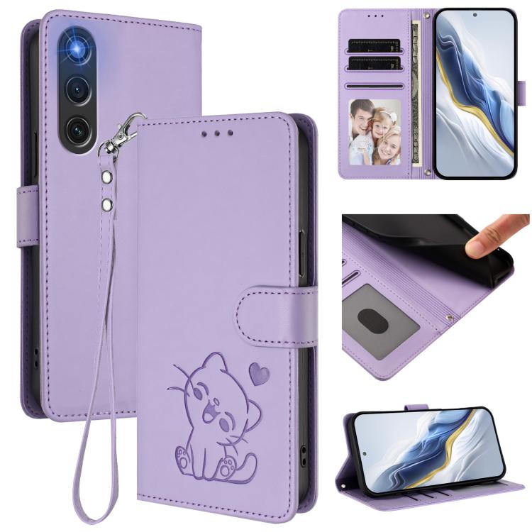 Embossed Heart Cat Leather Phone Case with Hand Strap, For ZTE Blade A36 4G, For ZTE Blade A56 4G, For ZTE nubia Neo 3, For ZTE nubia RedMagic 10 Air, For ZTE Kantan Sumaho 4 A402ZT, For ZTE Blade V60 4G / Axon 60 4G, For ZTE Blade A35e                ...