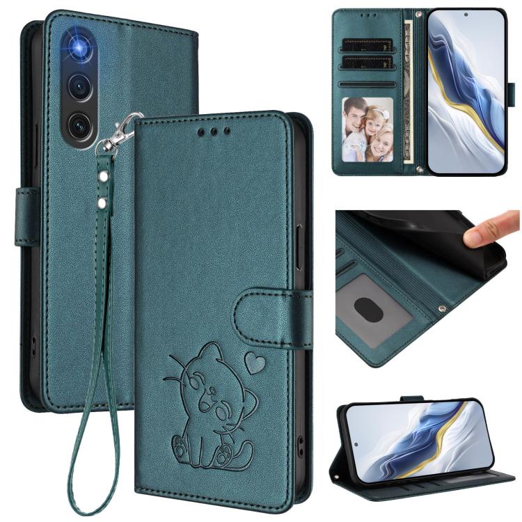 Embossed Heart Cat Leather Phone Case with Hand Strap, For ZTE Blade A36 4G, For ZTE Blade A56 4G, For ZTE nubia Neo 3, For ZTE nubia RedMagic 10 Air, For ZTE Kantan Sumaho 4 A402ZT, For ZTE Blade V60 4G / Axon 60 4G, For ZTE Blade A35e                ...