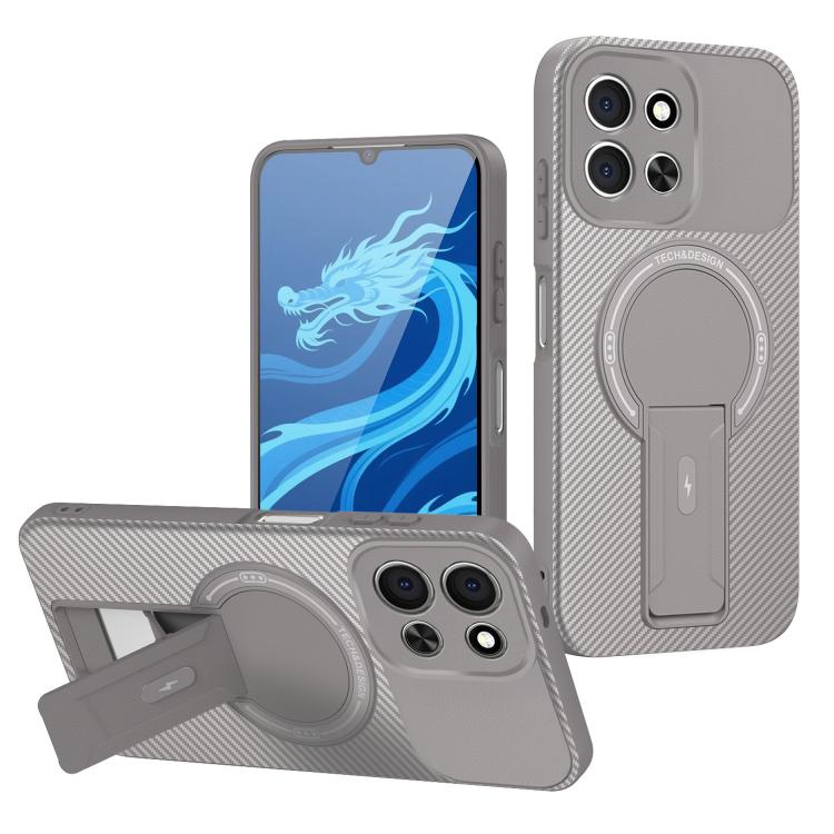 Carbon Fiber Texture MagSafe Phone Case with Holder, For Redmi K90 Pro Max / Poco F8 Ultra, For Redmi 15C 5G / 4G EU 173mm, For Redmi 15 5G Global / 15 4G SEA 169mm, For Redmi 15 5G / 4G EU 171mm, For Redmi 15C 5G / 4G Global 171mm                     ...