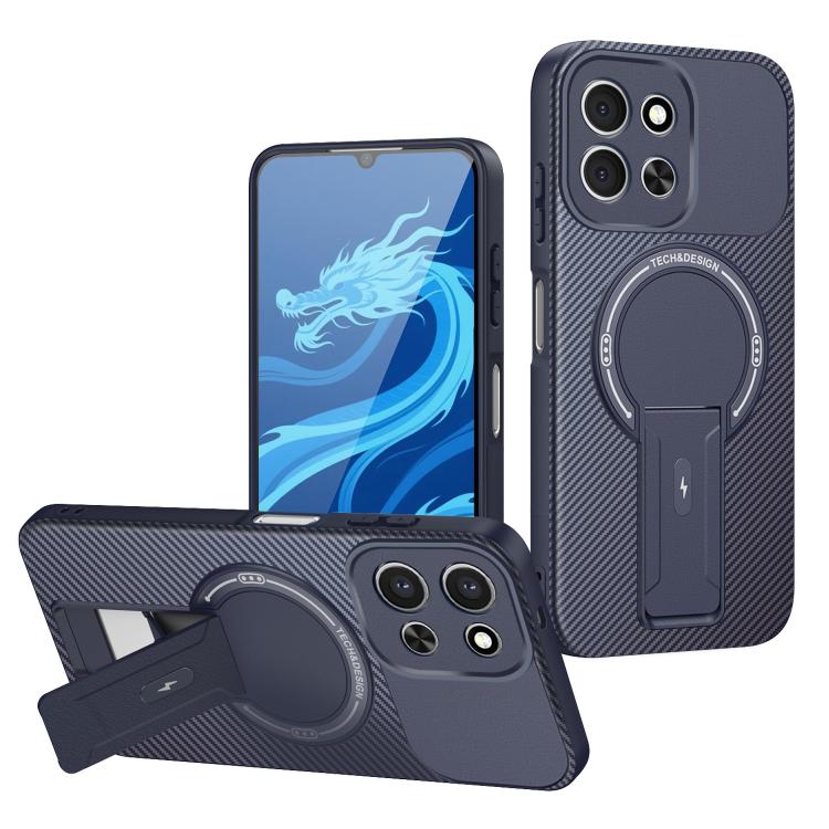 Carbon Fiber Texture MagSafe Phone Case with Holder, For Redmi K90 Pro Max / Poco F8 Ultra, For Redmi 15C 5G / 4G EU 173mm, For Redmi 15 5G Global / 15 4G SEA 169mm, For Redmi 15 5G / 4G EU 171mm, For Redmi 15C 5G / 4G Global 171mm                     ...