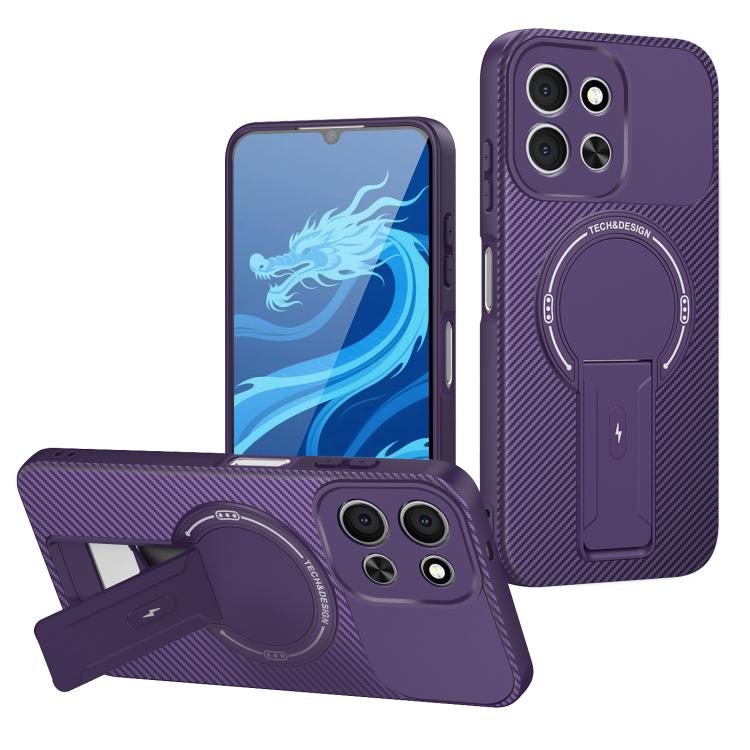 Carbon Fiber Texture MagSafe Phone Case with Holder, For Redmi K90 Pro Max / Poco F8 Ultra, For Redmi 15C 5G / 4G EU 173mm, For Redmi 15 5G Global / 15 4G SEA 169mm, For Redmi 15 5G / 4G EU 171mm, For Redmi 15C 5G / 4G Global 171mm                     ...