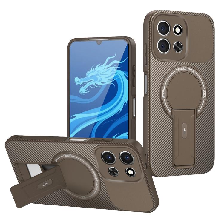Carbon Fiber Texture MagSafe Phone Case with Holder, For Redmi K90 Pro Max / Poco F8 Ultra, For Redmi 15C 5G / 4G EU 173mm, For Redmi 15 5G Global / 15 4G SEA 169mm, For Redmi 15 5G / 4G EU 171mm, For Redmi 15C 5G / 4G Global 171mm                     ...