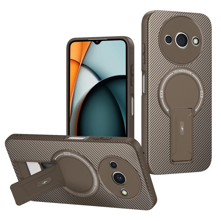 Carbon Fiber Texture MagSafe Phone Case with Holder, For Redmi K90 Pro Max / Poco F8 Ultra, For Redmi 15C 5G / 4G EU 173mm, For Redmi 15 5G Global / 15 4G SEA 169mm, For Redmi 15 5G / 4G EU 171mm, For Redmi 15C 5G / 4G Global 171mm                     ...