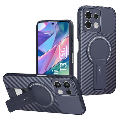 Carbon Fiber Texture MagSafe Phone Case with Holder, For Redmi K90 Pro Max / Poco F8 Ultra, For Redmi 15C 5G / 4G EU 173mm, For Redmi 15 5G Global / 15 4G SEA 169mm, For Redmi 15 5G / 4G EU 171mm, For Redmi 15C 5G / 4G Global 171mm                     ...