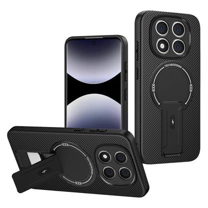 Carbon Fiber Texture MagSafe Phone Case with Holder, For Redmi K90 Pro Max / Poco F8 Ultra, For Redmi 15C 5G / 4G EU 173mm, For Redmi 15 5G Global / 15 4G SEA 169mm, For Redmi 15 5G / 4G EU 171mm, For Redmi 15C 5G / 4G Global 171mm                     ...
