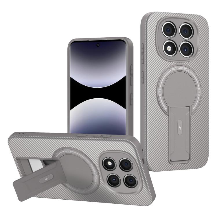 Carbon Fiber Texture MagSafe Phone Case with Holder, For Redmi K90 Pro Max / Poco F8 Ultra, For Redmi 15C 5G / 4G EU 173mm, For Redmi 15 5G Global / 15 4G SEA 169mm, For Redmi 15 5G / 4G EU 171mm, For Redmi 15C 5G / 4G Global 171mm                     ...
