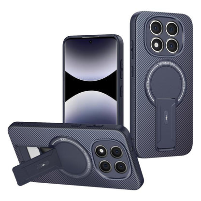 Carbon Fiber Texture MagSafe Phone Case with Holder, For Redmi K90 Pro Max / Poco F8 Ultra, For Redmi 15C 5G / 4G EU 173mm, For Redmi 15 5G Global / 15 4G SEA 169mm, For Redmi 15 5G / 4G EU 171mm, For Redmi 15C 5G / 4G Global 171mm                     ...