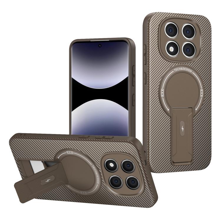 Carbon Fiber Texture MagSafe Phone Case with Holder, For Redmi K90 Pro Max / Poco F8 Ultra, For Redmi 15C 5G / 4G EU 173mm, For Redmi 15 5G Global / 15 4G SEA 169mm, For Redmi 15 5G / 4G EU 171mm, For Redmi 15C 5G / 4G Global 171mm                     ...