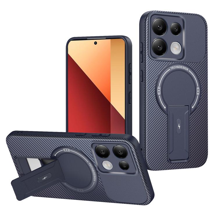 Carbon Fiber Texture MagSafe Phone Case with Holder, For Redmi K90 Pro Max / Poco F8 Ultra, For Redmi 15C 5G / 4G EU 173mm, For Redmi 15 5G Global / 15 4G SEA 169mm, For Redmi 15 5G / 4G EU 171mm, For Redmi 15C 5G / 4G Global 171mm                     ...