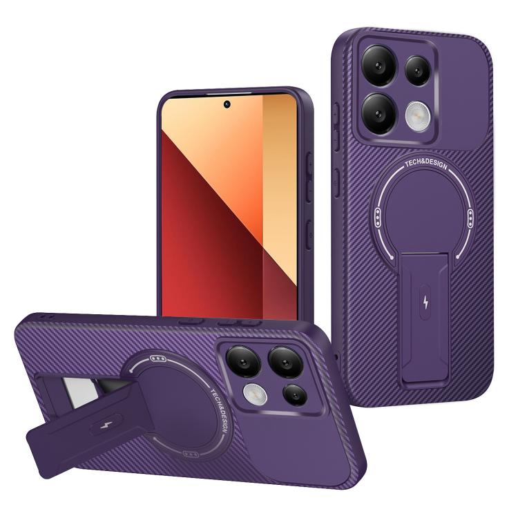 Carbon Fiber Texture MagSafe Phone Case with Holder, For Redmi K90 Pro Max / Poco F8 Ultra, For Redmi 15C 5G / 4G EU 173mm, For Redmi 15 5G Global / 15 4G SEA 169mm, For Redmi 15 5G / 4G EU 171mm, For Redmi 15C 5G / 4G Global 171mm                     ...