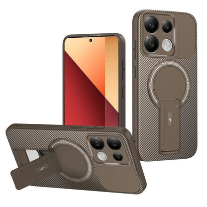 Carbon Fiber Texture MagSafe Phone Case with Holder, For Redmi K90 Pro Max / Poco F8 Ultra, For Redmi 15C 5G / 4G EU 173mm, For Redmi 15 5G Global / 15 4G SEA 169mm, For Redmi 15 5G / 4G EU 171mm, For Redmi 15C 5G / 4G Global 171mm                     ...