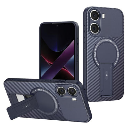 Carbon Fiber Texture MagSafe Phone Case with Holder, For Redmi K90 Pro Max / Poco F8 Ultra, For Redmi 15C 5G / 4G EU 173mm, For Redmi 15 5G Global / 15 4G SEA 169mm, For Redmi 15 5G / 4G EU 171mm, For Redmi 15C 5G / 4G Global 171mm                     ...