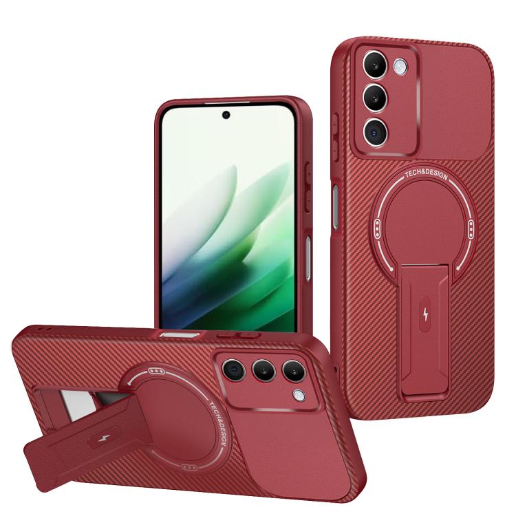 Carbon Fiber Texture MagSafe Phone Case with Holder, For Redmi K90 Pro Max / Poco F8 Ultra, For Redmi 15C 5G / 4G EU 173mm, For Redmi 15 5G Global / 15 4G SEA 169mm, For Redmi 15 5G / 4G EU 171mm, For Redmi 15C 5G / 4G Global 171mm                     ...
