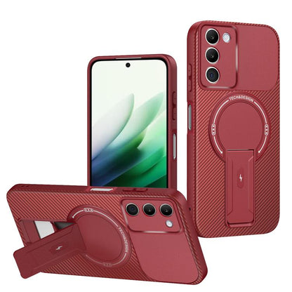 Carbon Fiber Texture MagSafe Phone Case with Holder, For Redmi K90 Pro Max / Poco F8 Ultra, For Redmi 15C 5G / 4G EU 173mm, For Redmi 15 5G Global / 15 4G SEA 169mm, For Redmi 15 5G / 4G EU 171mm, For Redmi 15C 5G / 4G Global 171mm                     ...