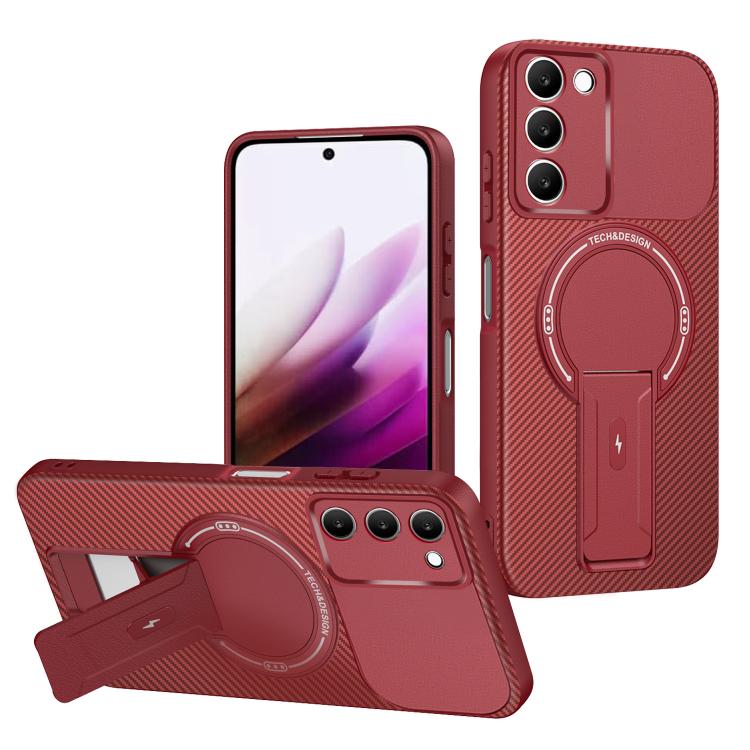 Carbon Fiber Texture MagSafe Phone Case with Holder, For Redmi K90 Pro Max / Poco F8 Ultra, For Redmi 15C 5G / 4G EU 173mm, For Redmi 15 5G Global / 15 4G SEA 169mm, For Redmi 15 5G / 4G EU 171mm, For Redmi 15C 5G / 4G Global 171mm                     ...
