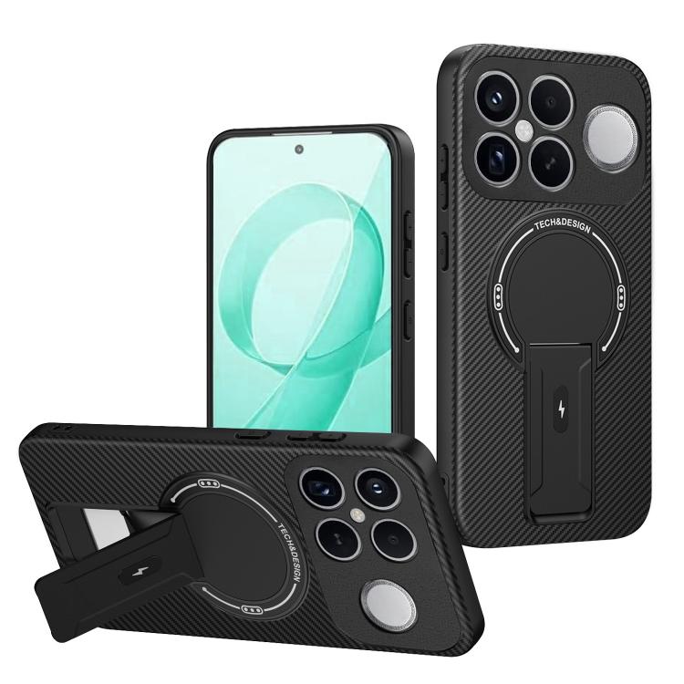 Carbon Fiber Texture MagSafe Phone Case with Holder, For Redmi K90 Pro Max / Poco F8 Ultra, For Redmi 15C 5G / 4G EU 173mm, For Redmi 15 5G Global / 15 4G SEA 169mm, For Redmi 15 5G / 4G EU 171mm, For Redmi 15C 5G / 4G Global 171mm                     ...