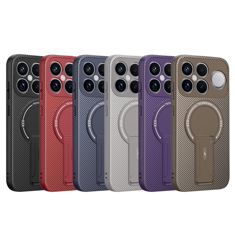 Carbon Fiber Texture MagSafe Phone Case with Holder, For Redmi K90 Pro Max / Poco F8 Ultra, For Redmi 15C 5G / 4G EU 173mm, For Redmi 15 5G Global / 15 4G SEA 169mm, For Redmi 15 5G / 4G EU 171mm, For Redmi 15C 5G / 4G Global 171mm                     ...