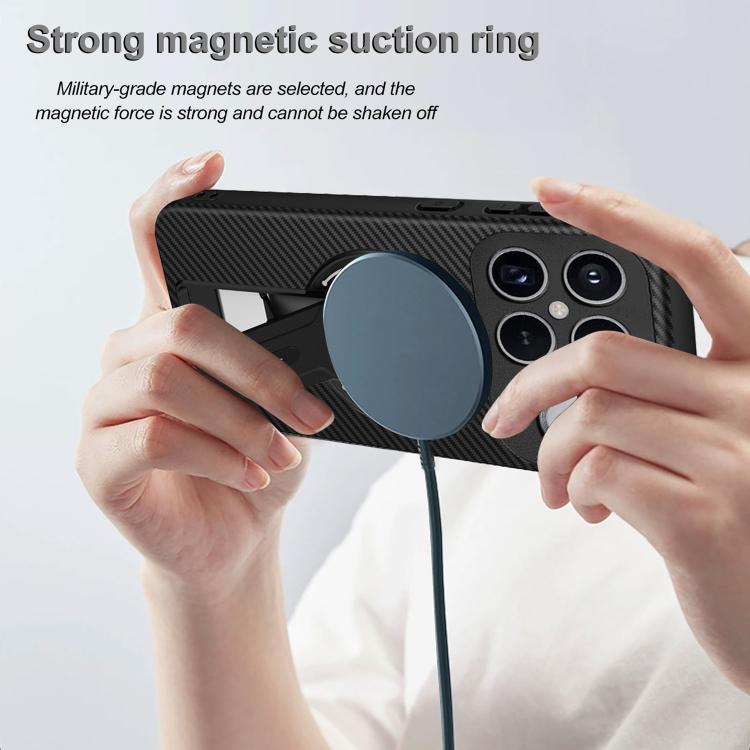 Carbon Fiber Texture MagSafe Phone Case with Holder, For Redmi K90 Pro Max / Poco F8 Ultra, For Redmi 15C 5G / 4G EU 173mm, For Redmi 15 5G Global / 15 4G SEA 169mm, For Redmi 15 5G / 4G EU 171mm, For Redmi 15C 5G / 4G Global 171mm                     ...