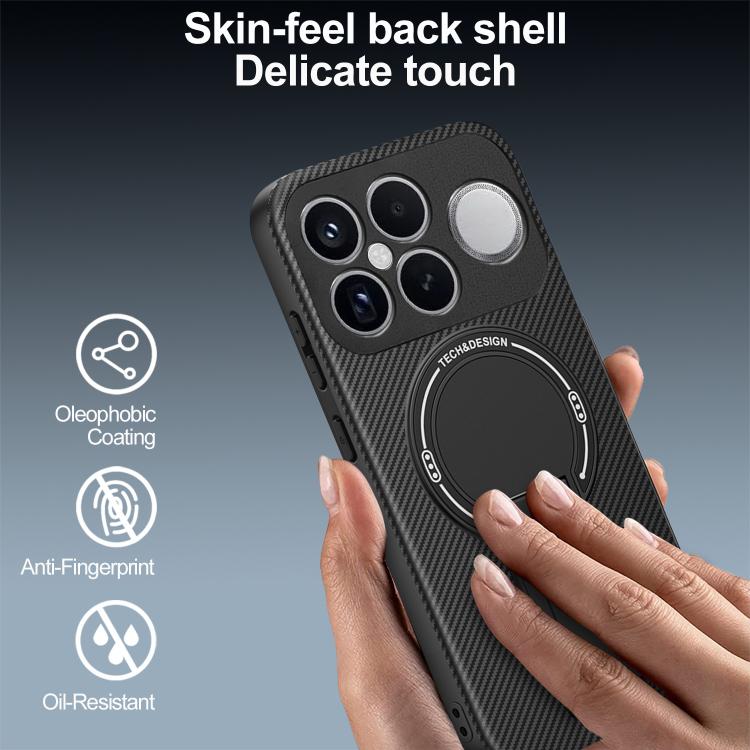 Carbon Fiber Texture MagSafe Phone Case with Holder, For Redmi K90 Pro Max / Poco F8 Ultra, For Redmi 15C 5G / 4G EU 173mm, For Redmi 15 5G Global / 15 4G SEA 169mm, For Redmi 15 5G / 4G EU 171mm, For Redmi 15C 5G / 4G Global 171mm                     ...