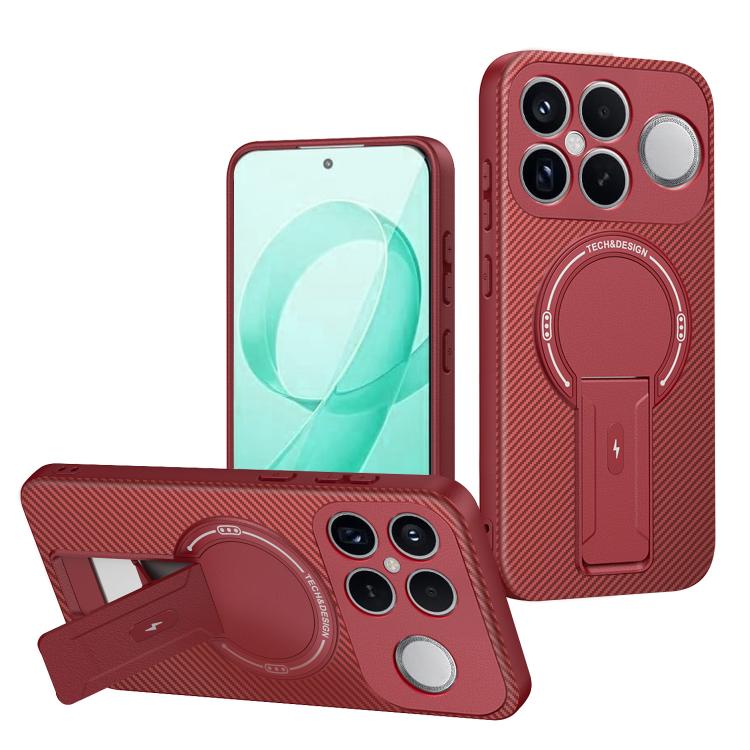 Carbon Fiber Texture MagSafe Phone Case with Holder, For Redmi K90 Pro Max / Poco F8 Ultra, For Redmi 15C 5G / 4G EU 173mm, For Redmi 15 5G Global / 15 4G SEA 169mm, For Redmi 15 5G / 4G EU 171mm, For Redmi 15C 5G / 4G Global 171mm                     ...