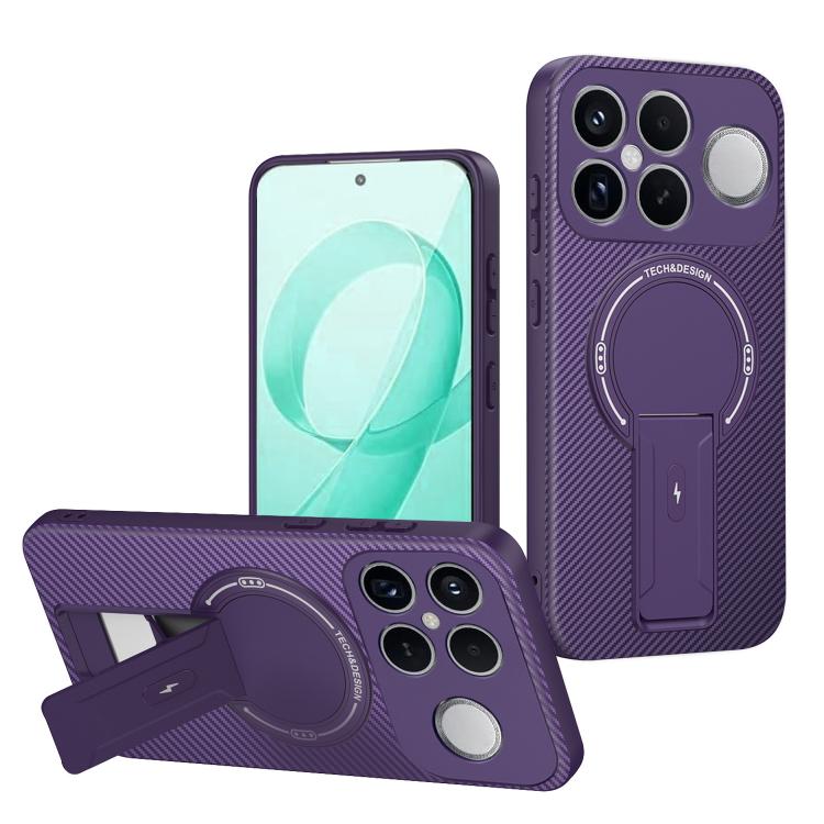 Carbon Fiber Texture MagSafe Phone Case with Holder, For Redmi K90 Pro Max / Poco F8 Ultra, For Redmi 15C 5G / 4G EU 173mm, For Redmi 15 5G Global / 15 4G SEA 169mm, For Redmi 15 5G / 4G EU 171mm, For Redmi 15C 5G / 4G Global 171mm                     ...