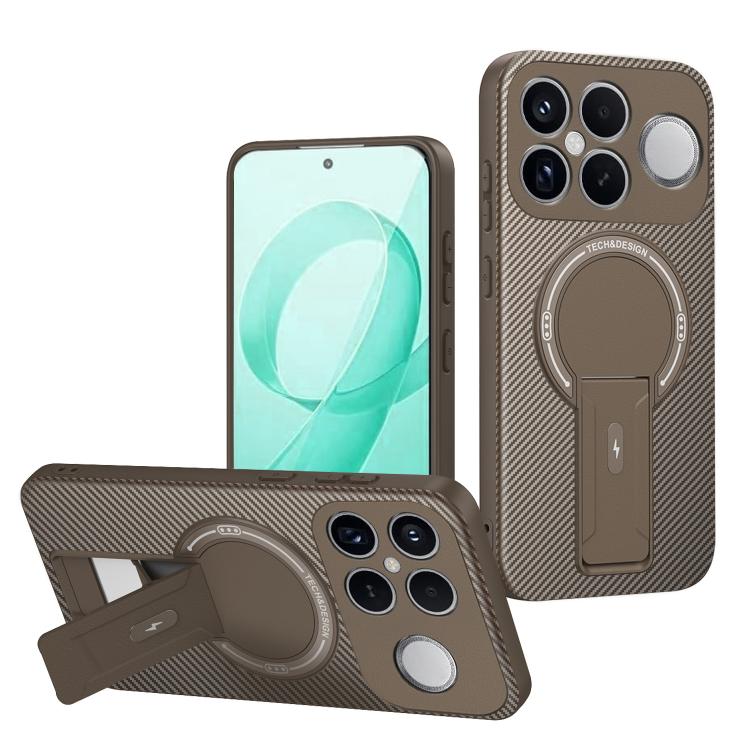 Carbon Fiber Texture MagSafe Phone Case with Holder, For Redmi K90 Pro Max / Poco F8 Ultra, For Redmi 15C 5G / 4G EU 173mm, For Redmi 15 5G Global / 15 4G SEA 169mm, For Redmi 15 5G / 4G EU 171mm, For Redmi 15C 5G / 4G Global 171mm                     ...