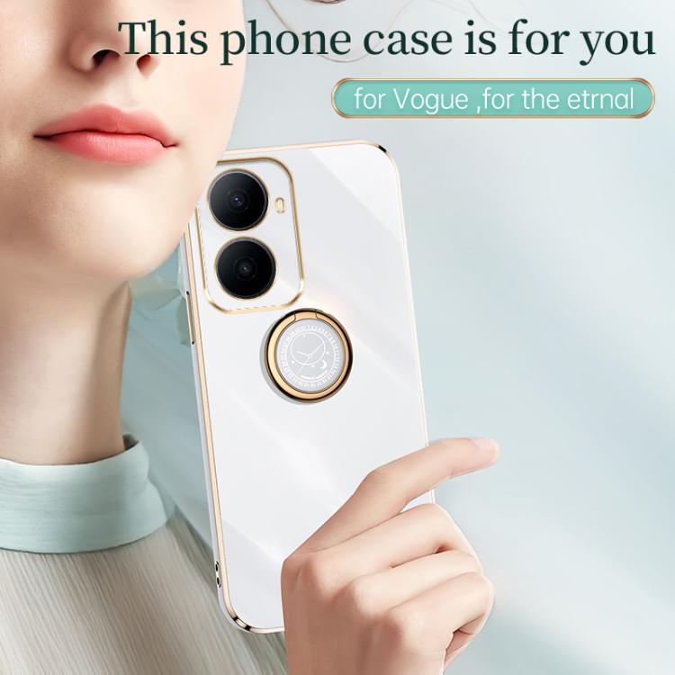 XINLI Straight Edge 6D Electroplate TPU Phone Case with Ring Holder, For Wiko Hi Enjoy 80 Plus, For Wiko Hi Enjoy 80 Pro