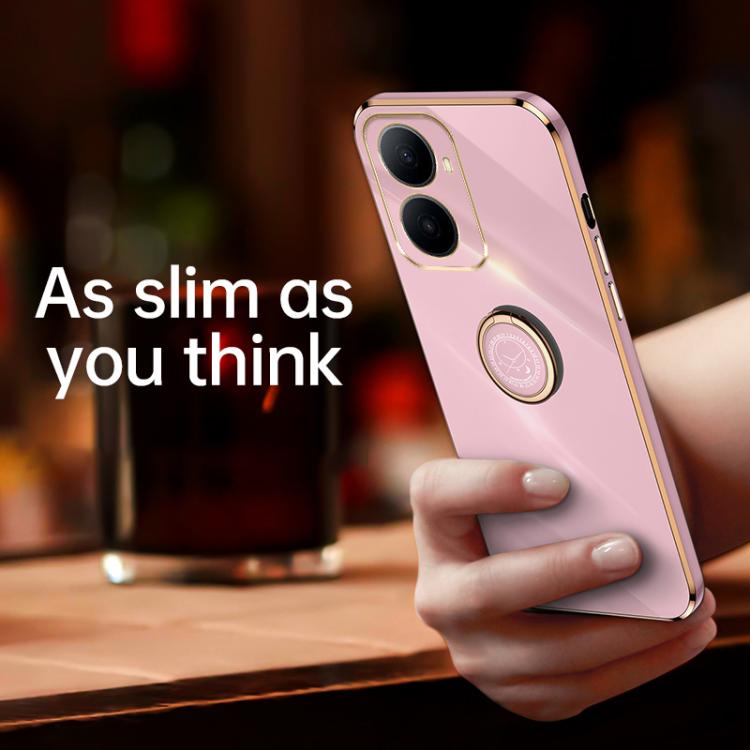 XINLI Straight Edge 6D Electroplate TPU Phone Case with Ring Holder, For Wiko Hi Enjoy 80 Plus, For Wiko Hi Enjoy 80 Pro