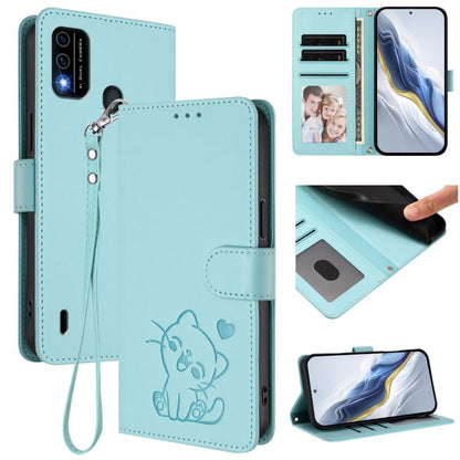 Embossed Heart Cat Leather Phone Case with Hand Strap, For Itel A70, For Itel A60 / A60s, For Itel S23+, For Itel S23 / S665L, For Itel P40, For Itel P38 / S17 / Vision 3, For Itel S17 / S661W / Vision 3, For Itel A48