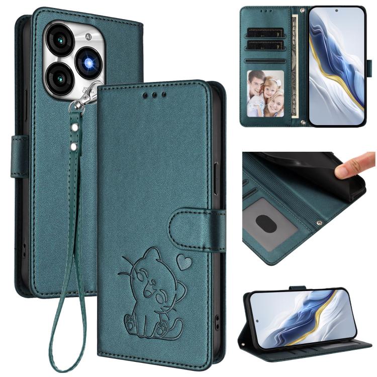 Embossed Heart Cat Leather Phone Case with Hand Strap, For Itel A70, For Itel A60 / A60s, For Itel S23+, For Itel S23 / S665L, For Itel P40, For Itel P38 / S17 / Vision 3, For Itel S17 / S661W / Vision 3, For Itel A48