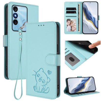 Embossed Heart Cat Leather Phone Case with Hand Strap, For Itel A70, For Itel A60 / A60s, For Itel S23+, For Itel S23 / S665L, For Itel P40, For Itel P38 / S17 / Vision 3, For Itel S17 / S661W / Vision 3, For Itel A48