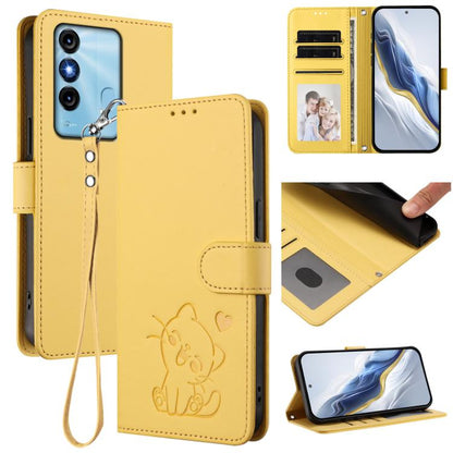 Embossed Heart Cat Leather Phone Case with Hand Strap, For Itel A70, For Itel A60 / A60s, For Itel S23+, For Itel S23 / S665L, For Itel P40, For Itel P38 / S17 / Vision 3, For Itel S17 / S661W / Vision 3, For Itel A48