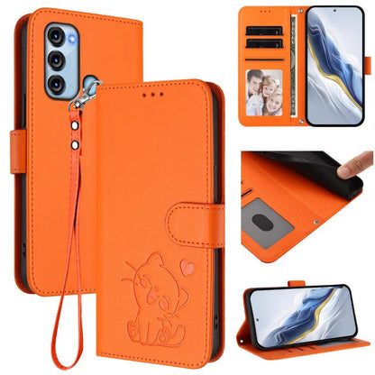 Embossed Heart Cat Leather Phone Case with Hand Strap, For Itel A70, For Itel A60 / A60s, For Itel S23+, For Itel S23 / S665L, For Itel P40, For Itel P38 / S17 / Vision 3, For Itel S17 / S661W / Vision 3, For Itel A48
